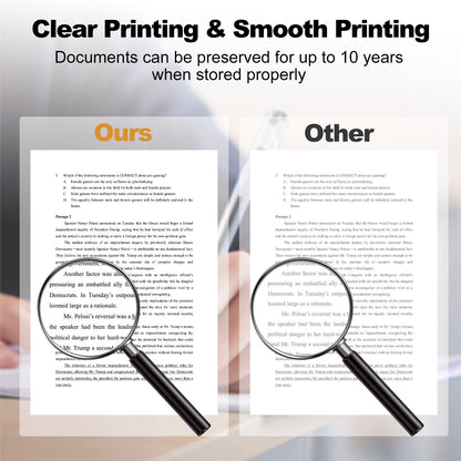 200 Sheets A4 Thermal Printer Paper, 8.27" x 11.69" (210x297mm), BPA Free Quick Dry Folding Thermal Paper, 10-Year Preservation, Compatible with Most Thermal Printers for Home Office Travel Business