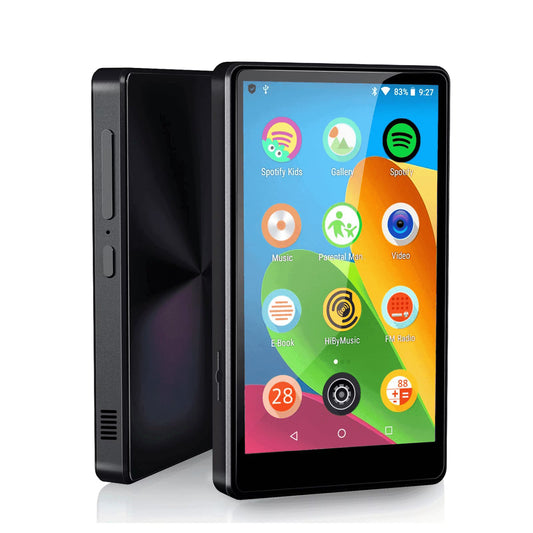 144GB MP3 Player with Bluetooth and WiFi, 4.0" Full Touchscreen MP3 MP4 Player for Kids, Android Music Player with Speaker, Browser, Audible, E-Book, Support Up to 256GB, Black