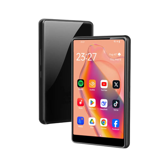 144GB MP3 Player with Bluetooth and WiFi, 5" IPS Touchscreen 1080P Android MP3 MP4 Player, HiFi Music Player with Spotify, Deezer, Audible, Play Store, Browser, Built-in HD Speaker, Black