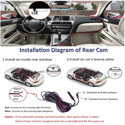 Dual Cam, 4" LCD Screen with Ultra-Wide Angle Lens, Front and Rear 1080P Camera