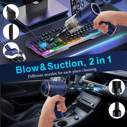 8000Kpa Car Vacuum Cleaner, Rechargeable Portable Handheld Vacuum, Inflator&Cleaning