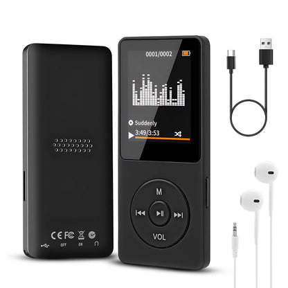 16GB MP3 Player with Bluetooth 5.3, HiFi Music Player Built-in Speaker & Headphone Jack, Expandable 128GB, Portable Digital Audio Player w/ E-Book, Voice Recorder, Clock for Sports, Commute, Gifts