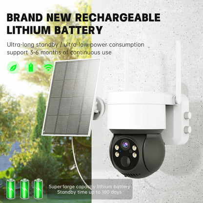 Solar Security Cameras Wireless Outdoor, 1080P WiFi Camera with Solar Panel Battery Powered Surveillance System IP65 Waterproof, Motion Sensor, 2-Way Audio, Color Night Vision, SD Card