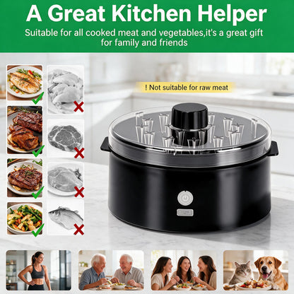 Electric Chicken Shredder, Rechargeable Automatic Meat Breast Shredder Tool, Kitchen Grinder Machine with 2 Timer Modes for Pork, Beef, Chicken, Salads, Pet Food, Dishwasher Safe