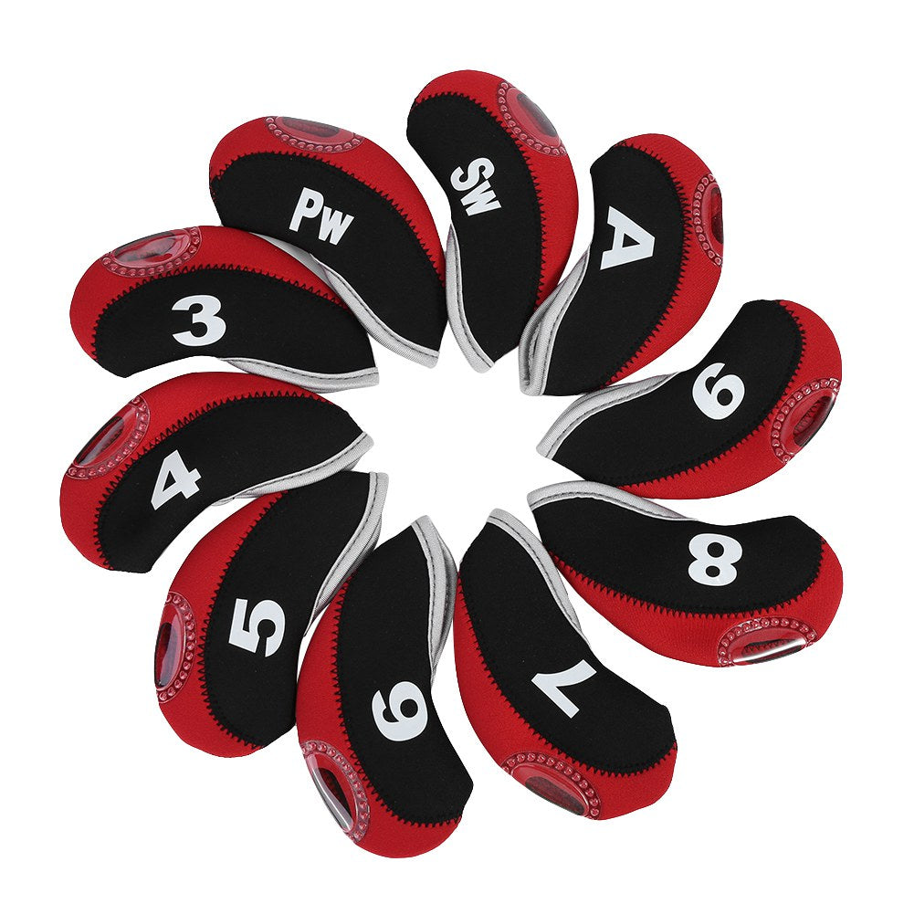 10pcs Waterproof Golf Club Iron Head Covers Putter Set Protector Case Golf Accessory, Golf Driver Head Cover, Golf Covers