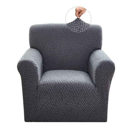1 Seater 3D Stretch Sofa Cover Couch Slipcover Furniture Protector, Non Slip Soft Fabric Couch Cover, Gray