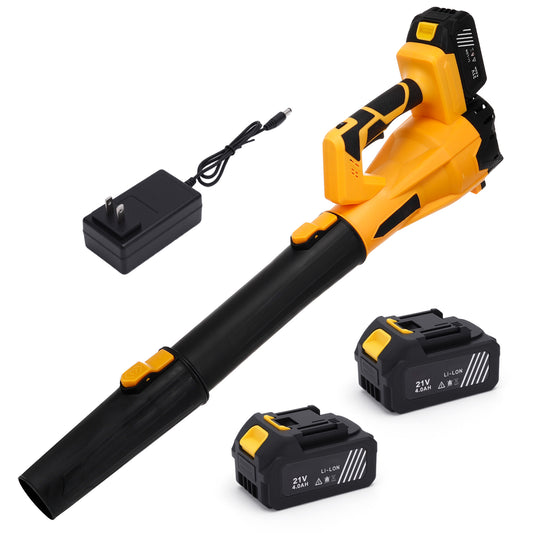 21V Cordless Leaf Blower,160 MPH 580 CFM, 6 Speed Mode with 2x 4.0Ah Battery Pack and Charger,for Lawn Care, Patio Cleaning, Blowing Leaves and Dust