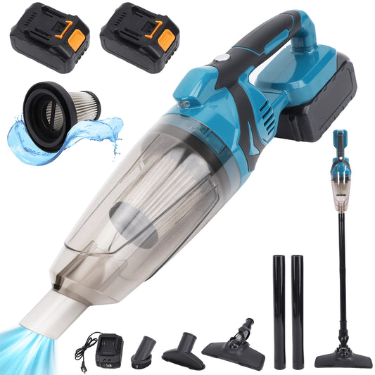 Handheld Cordless Vacuum,16KPa Powerful Brushless Motor Car Vacuum Cleaner W/2 x 3000MAh Battery,4 Multi Nozzle, HEPA Filter, Vacuum Cleaning for Home Pet Hair, Car