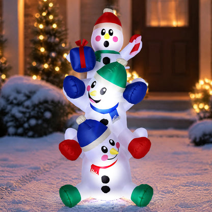 6 FT Christmas Inflatable Decoration Stacked Snowman with Build-in LEDs Blow Up Inflatables for Xmas Party, Home Indoor Outdoor Christmas Décor Yard Garden Lawn Winter Holiday Supplies Décor
