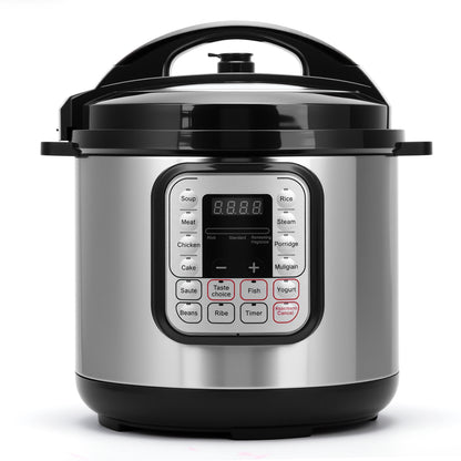 5.5 Quart Electric Pressure Cooker, 16-in-1 Multi-Functional Slow Cooker, Rice Cooker, Saute Pan, Soup Pot, Egg Cooker, Warmer, Preset Cooking, Stainless Steel