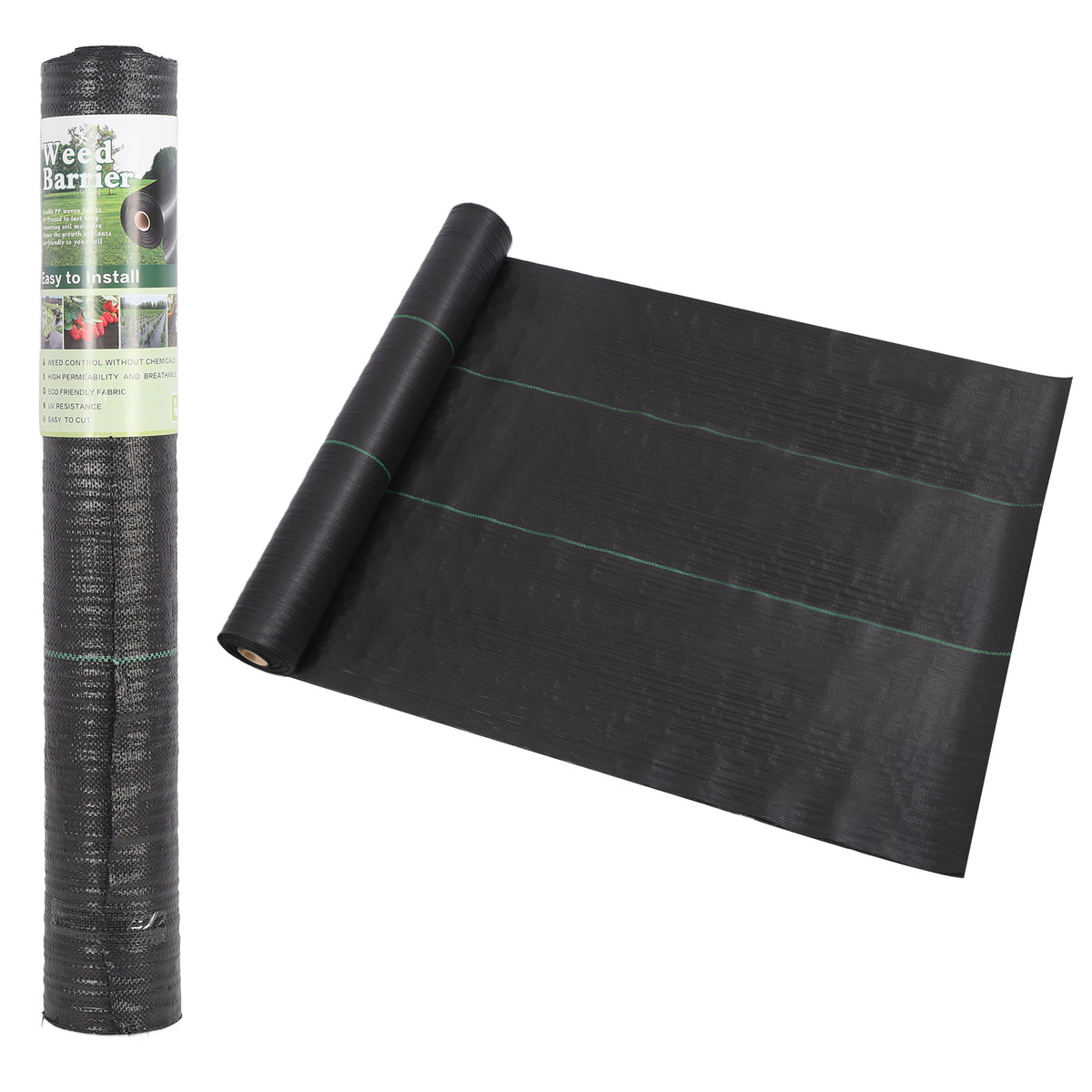 3' x 300' Weed Barrier Landscape Fabric with UV Protection, Heavy Duty Garden Fabric Weed Barrier Black Mulch for Landscaping