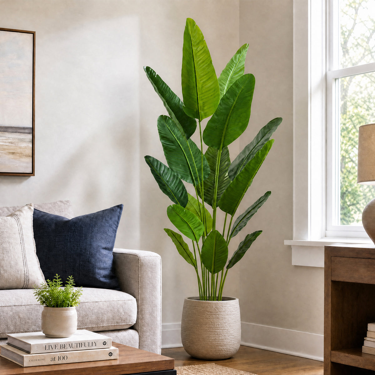 6ft Artificial Bird Of Paradise Plants with 15 Stems, Tall Faux Paradise Tree, Artificial Plants for Home Office Decor