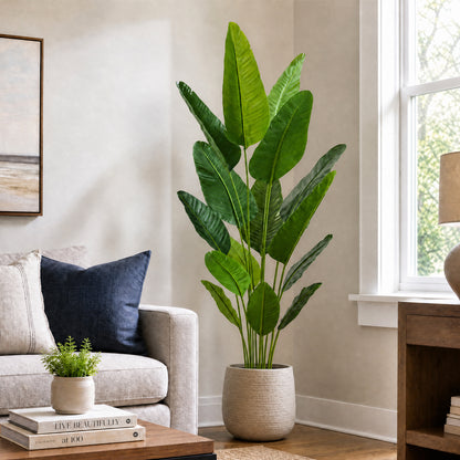 6ft Artificial Bird Of Paradise Plants with 15 Stems, Tall Faux Paradise Tree, Artificial Plants for Home Office Decor