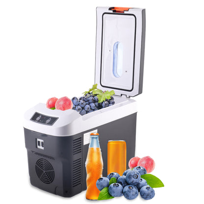 12 Volt Car Refrigerator, 13QT(12L) Portable Car Refrigerator, Freezer Fridge Cooler DC & AC, Mini Fridge for Camping, Travel, Truck, Home, Fishing, RV and Outdoor Black