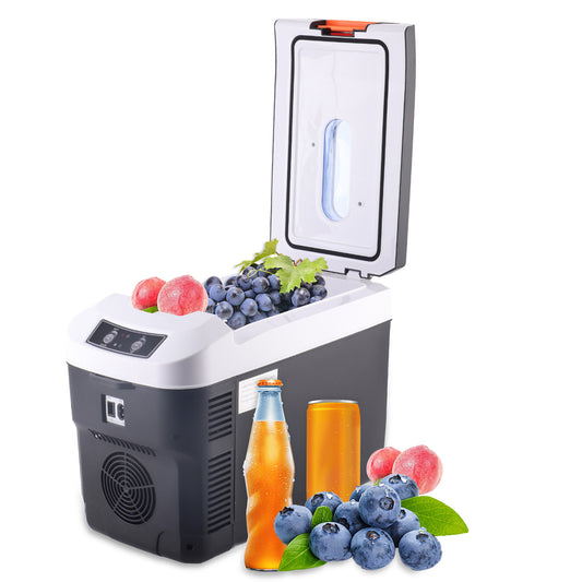 12 Volt Car Refrigerator, 13QT(12L) Portable Car Refrigerator, Freezer Fridge Cooler DC & AC, Mini Fridge for Camping, Travel, Truck, Home, Fishing, RV and Outdoor Black