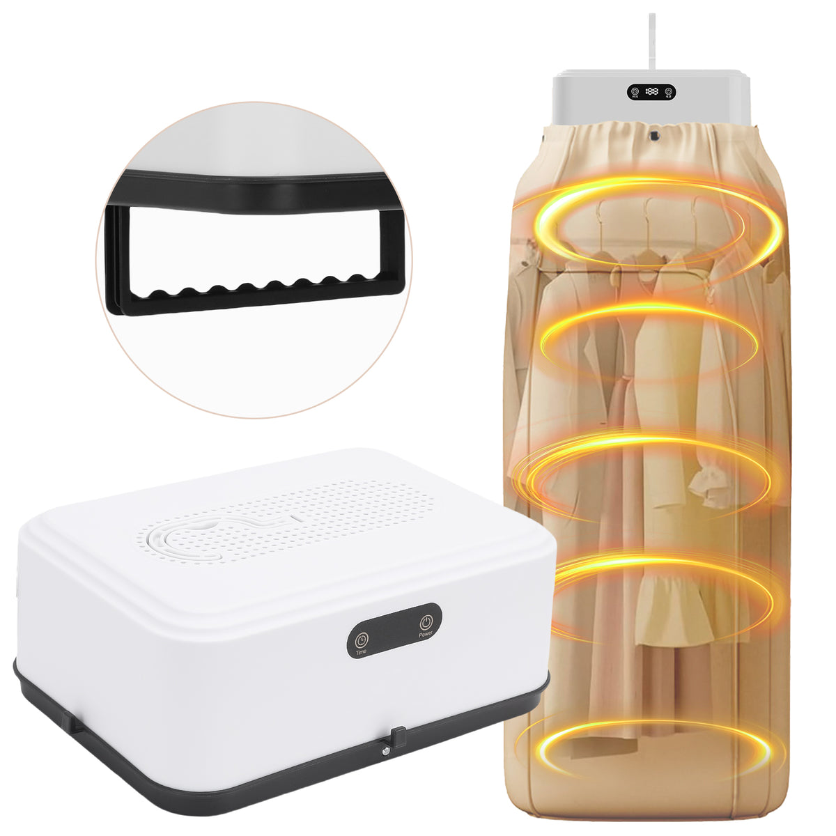 Portable Clothes Dryer, 600W Mini Foldable Laundry Dryer with Timer, Compact Drying Machine for Home,Travel,RV, Apartment