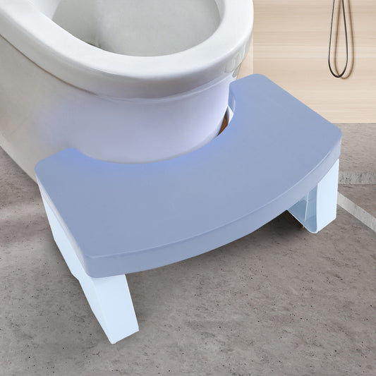 Portable Squat Toilet Potty Stool Foldable 7" Plastic Step Stool for Adults Kids，Blue