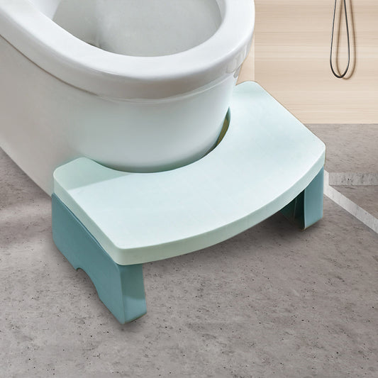 Portable Squat Toilet Potty Stool Foldable 7" Plastic Step Stool for Adults Kids，Green