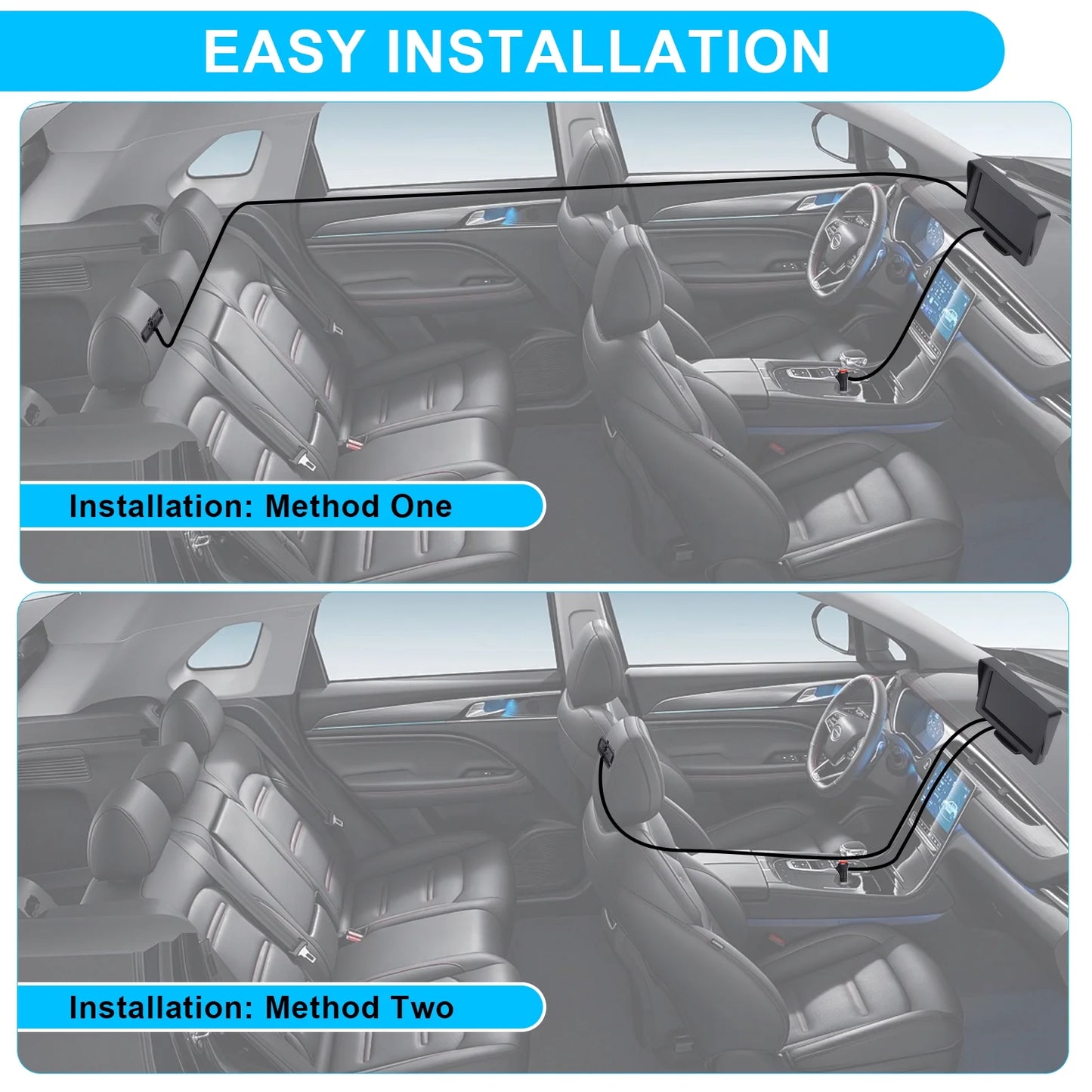 Baby Car Camera HD 1080P Night Vision Adjustable 180° Wide View Angle Rear Facing Baby Car Monitor for Car Backseat