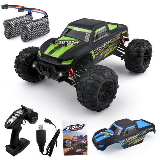 RC Cars 1: 16 Scale All Terrain 4x4 Remote Control Car for Adults & Kids, 60+ KM/H Waterproof Off-Road RC Trucks, 2.4Ghz Radio Controller, 2 Batteries, 2 Car Bodies