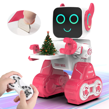 Robot Toys for Kids,Interactive Robot Toy with Coin Bank - Programmable, LED, Walking, Talking, Singing, Dancing - for Kids（Pink）