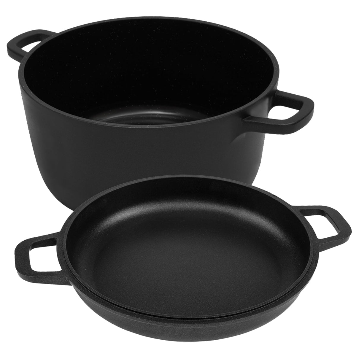 5.5QT Pre-Seasoned Cast Iron Dutch Oven with Lid, Ideal for Bread Baking, Sourdough, Frying, BBQ & Camping - Dual Handles, Skillet Pan Set for Indoor & Outdoor Use