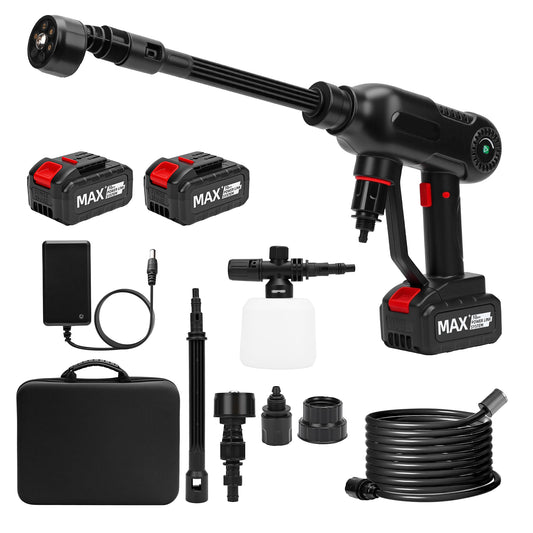 1000PSI Cordless Pressure Washer, Brushless Motor Power Washer with 6-in-1 Adjustable Nozzle, 3-Speed Adjustable LCD Screen for Cars, Yard, Floor, Patio Cleaning
