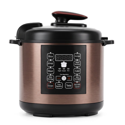 6.5 Quart 12-in-1 Electric Pressure Cooker with Multi-Function Features and Stainless Steel Pot, Gold