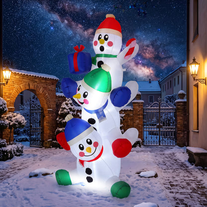 6 FT Christmas Inflatable Decoration Stacked Snowman with Build-in LEDs Blow Up Inflatables for Xmas Party, Home Indoor Outdoor Christmas Décor Yard Garden Lawn Winter Holiday Supplies Décor