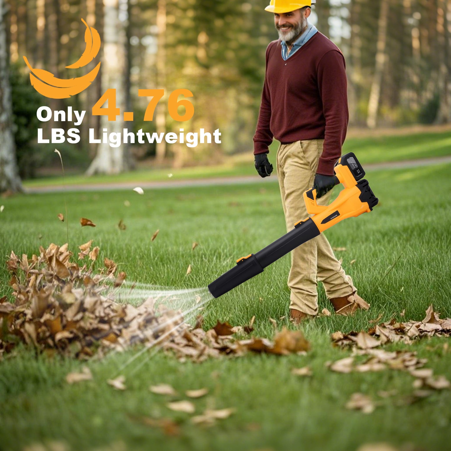 21V Cordless Leaf Blower,160 MPH 580 CFM, 6 Speed Mode with 2x 4.0Ah Battery Pack and Charger,for Lawn Care, Patio Cleaning, Blowing Leaves and Dust