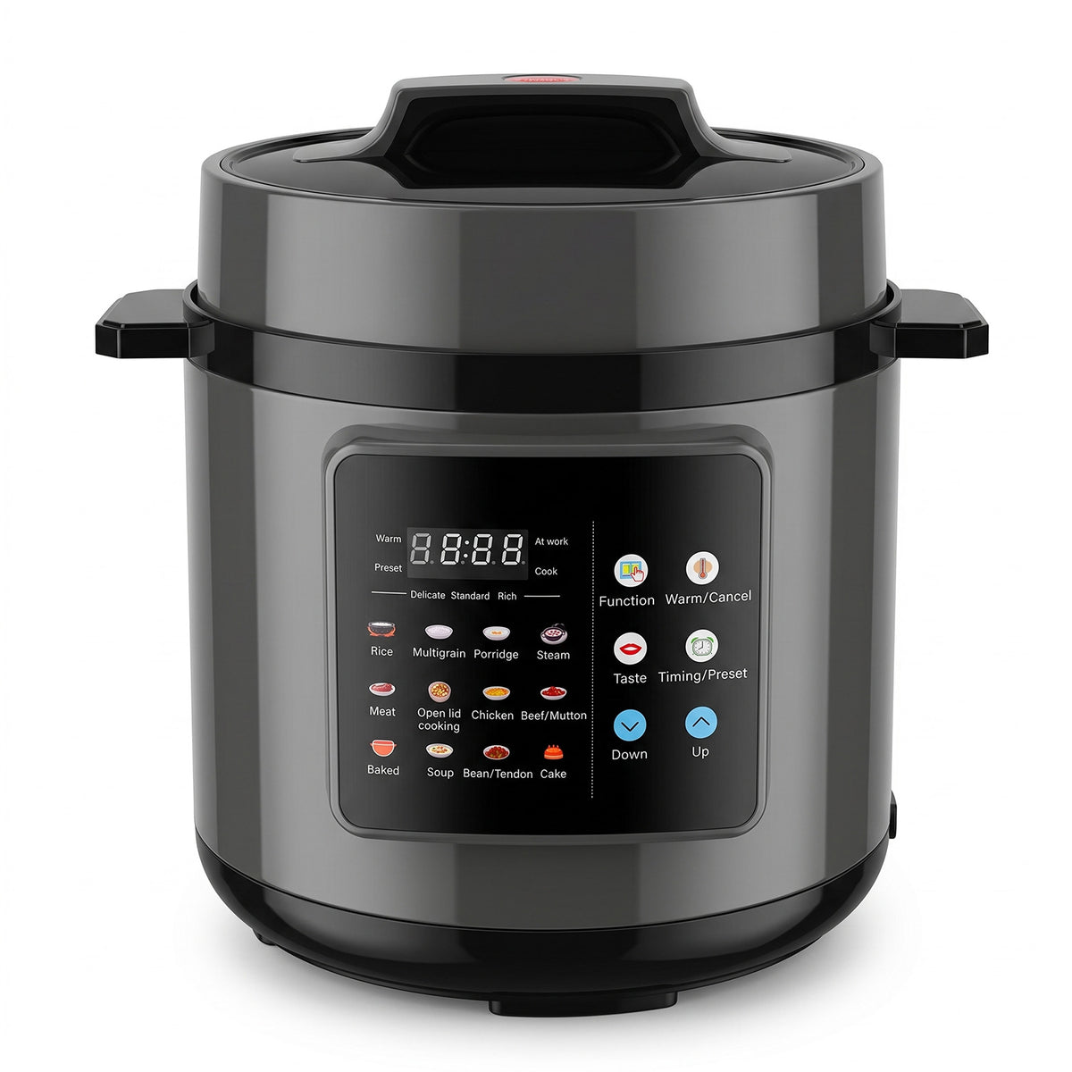 5.5QT Electric Pressure Cooker, 16-in-1 Multi Cooker Rice Cooker Slow Cooker Sauté Steamer, Stainless Steel, Gray