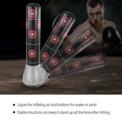 Punching Bag for Kids, 145cm Standing Inflatable Boxing Punching Bag De-stress Kicking Target Tower Bag for Karate Taekwondo Kick and Hits Training 57 inch Adults Home Training Equipment Column