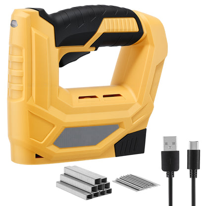 Electric Staple Gun, 2 in 1 4.2V Cordless Staple Gun/Brad Nailer with 3000 Staples & Nails, Cable Staple Gun with USB Charger for Wood, Upholstery, Carpentry, Crafts, DIY