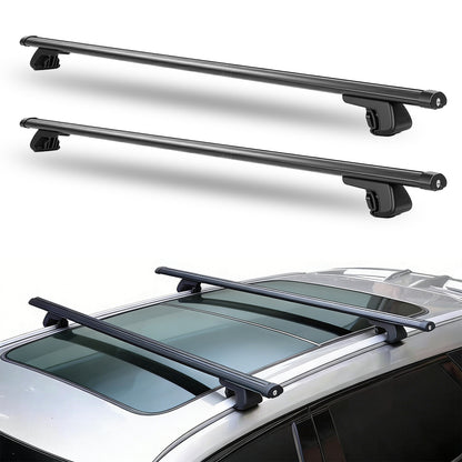 Universal Roof Rack Cross Bars, 2Pcs 51" Aluminum, 330 lbs, Adjustable with Locks for Suv/Car Cargo Carrier Rails, Black