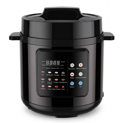 6.5 Quart Electric Pressure Cooker, 16-in-1 Multi Cooker Rice Cooker Slow Cooker Sauté Steamer, Non-Stick Pot, Black