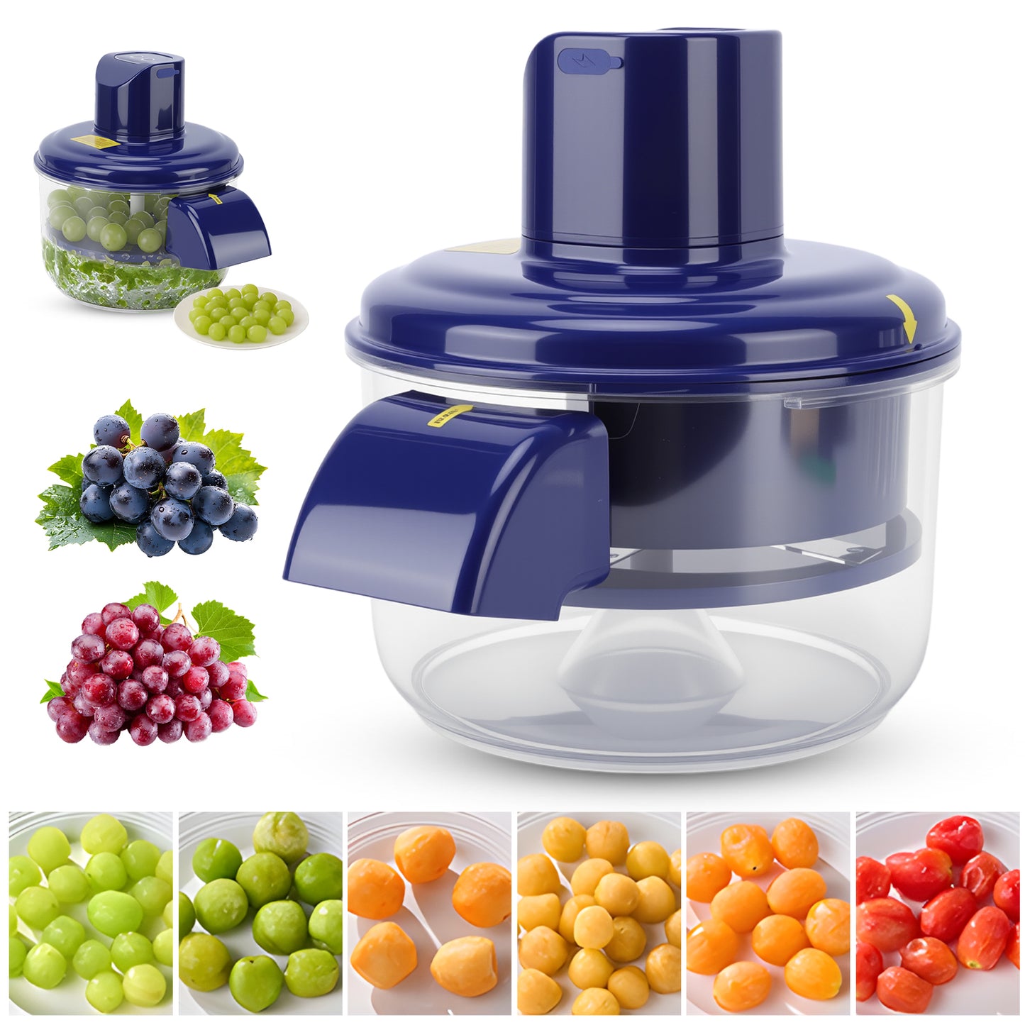 Electric Automatic Grape Peeling Machine,USB-C Charging,One-Button Garlic Peeler,Suitable for Small Fruits Such as Grapes, Garlic, Jujube, Etc.