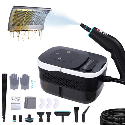 Steam Cleaner, 1500W 10s Fast Heat-Up,Steamer for Cleaning with 44oz Water Tank,14 Cleaning Attachments for Cleaning Stubborn Stains,Grease,Floors,Couches & Cars,Black