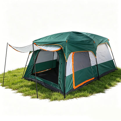 Family Camping Tent 8 Person Tent Waterproof Windproof with Divided Curtain for Separated 2 Rooms with Carry Bagfor Campng, Outdoor,Green