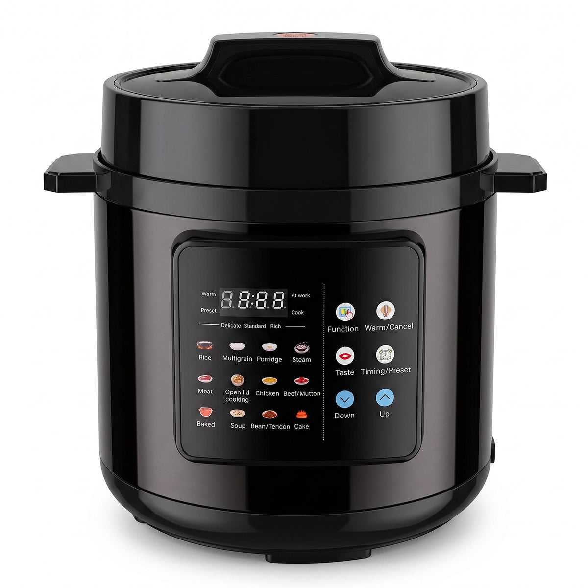 5.5QT Electric Pressure Cooker, 16-in-1 Multi Cooker Rice Cooker Slow Cooker Sauté Steamer, Stainless Steel, Black