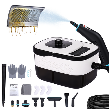 2500W Steam Cleaner 44OZ Water Tank,10s Fast Heat-Up,Portable Steamer for Cleaning with 14pcs Accessories for Home for Dirt, Grease, Grout, Tile,Floor,Couch and Car,White
