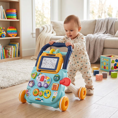 3 in 1 Baby Walker with Music Lights Sit to Stand Toddler Learning Walking Push Toys for 12-18+ Months Boys Girls