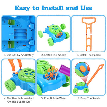 Bubble Lawn Mower for Toddlers 1-3, Kids Bubble Machine for 1-Year-Old Boys Toy Gifts, Gardening Easter Basket Stuffers Birthday Toys, Push Summer Outdoor Toys for Preschool Baby Boys Age 1 2 3