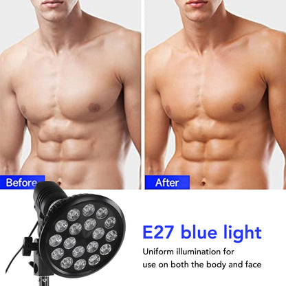 Tanning Lamp 54W 460nm Sun Lamp Adjustable Stand 38"-79" Skin Tanning Light Purple Light Bronzer w/ Tripod Stand for Face Body