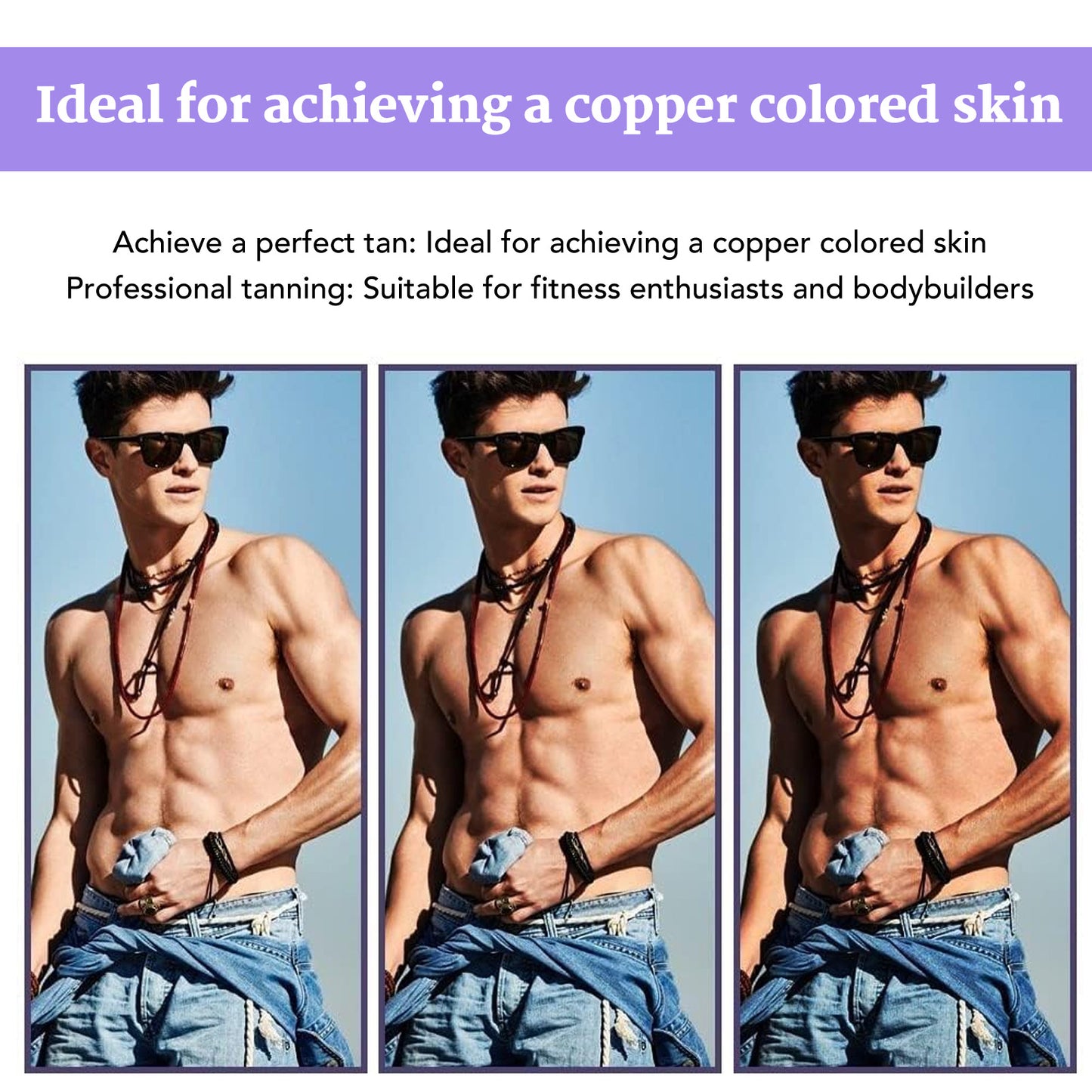 Tanning Lamp 54W 460nm Sun Lamp Adjustable Stand 38"-79" Skin Tanning Light Purple Light Bronzer w/ Tripod Stand for Face Body