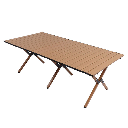 Folding Roll-Top Camping Table 47.2x23.6x17.7in Indoor Outdoor Portable Picnics Table Picnic Beach