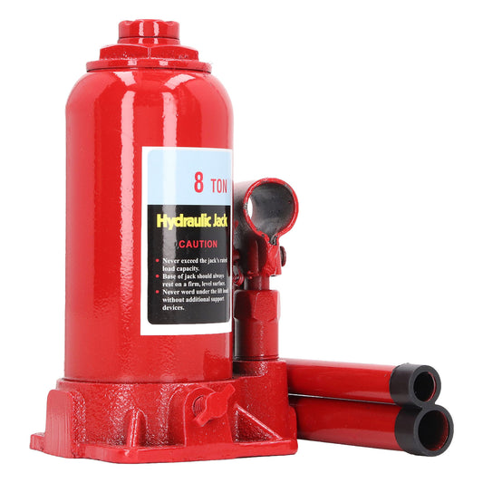 8 Ton Hydraulic Welded Bottle Jack, Red Jack for Car Repair