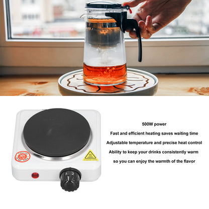 6" Electric Single Burner Die-Cast Hot Plate, Countertop Heater Suitable For Cooking Soup Milk Water Coffee Tea