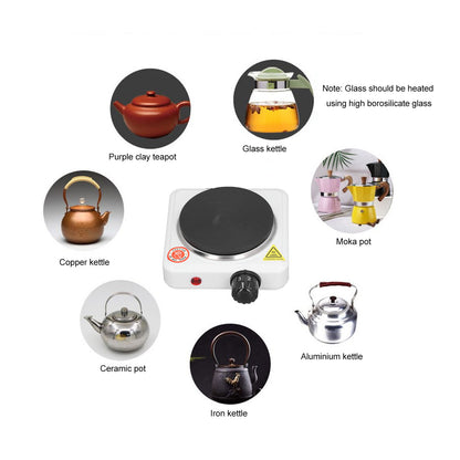 6" Electric Single Burner Die-Cast Hot Plate, Countertop Heater Suitable For Cooking Soup Milk Water Coffee Tea