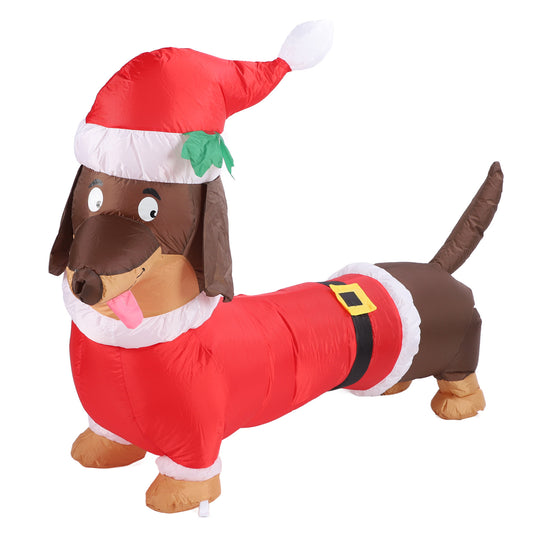 Inflatable Weiner Dog 1.5 Meters Illuminated Polyester Fiber Blow Up Dachshund Dog