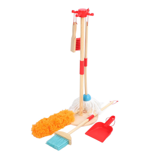 Pretend Play Kit Wooden Kids Cleaning Set Toddler Role Play Toys Kids Broom and Mop Set for Girls Boys Age 3+, Christmas Birthday Gift for Girls Boys